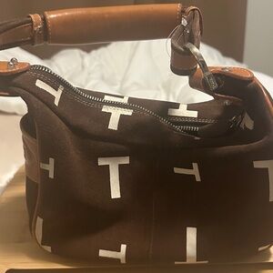 Tod's Brown and White Shoulder Bag